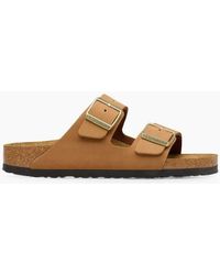 Birkenstock Arizona - Arizona Soft Footbed Nubuck Narrow Tan - Lyst