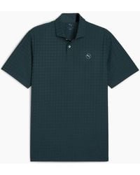 PUMA - Mattr Houndstooth Short Sleeve Performance Polo Shirt - Lyst