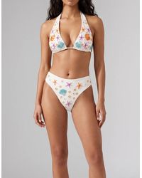 Oceanus - Scarlett Hand Embroidered Luxe Bikini Top - Lyst