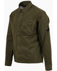 C.P. Company - Long Sleeved Gabardine Shirt Ivy - Lyst