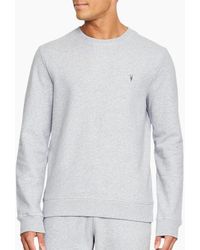 AllSaints - All Saints Pullover Jumper Crew Neck Cotton Sweater Long Sleeve Ribbed Tops - Lyst