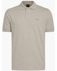 BOSS - Boss Prime Cotton Pique Polo Shirt Light - Lyst