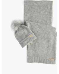 Barbour - Sparkle Beanie & Scarf Gift Set Marl - Lyst