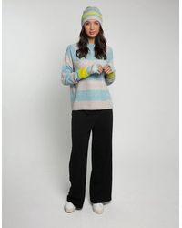 Nooki Design - Farah Knitted Stripe Beanie-Duck Egg - Lyst