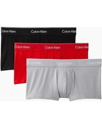 Calvin Klein - 3-Pack Icon Cotton Stretch Low-Rise Boxer Trunks, Adrenaline Rush Sleet - Lyst
