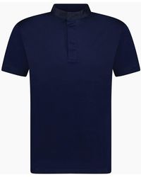 Emporio Armani - Eagle Logo Mercerised Button Up T-Shirt - Lyst