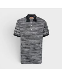 Missoni - Striped Contrast Collar Polo Shirt Space Dyed - Lyst