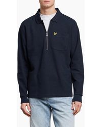 Lyle & Scott - Lyle & Scott Sweatshirt Quarter Zip Pullover Plain Jumper Casual Tops - Lyst