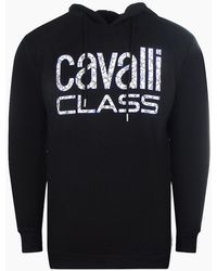 Roberto Cavalli - Floral Logo Hoodie Cotton - Lyst