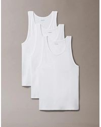 Calvin Klein - 3 Pack Lounge Tank Tops - Lyst