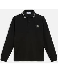 Stone Island - Compass Patch Ls Piquet Polo - Lyst