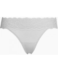 Calvin Klein - Seductive Comfort Lace Thong, Jet - Lyst