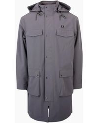 Fred Perry - Gunmetal Bonded Parka Jacket - Lyst