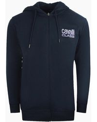 Roberto Cavalli - Cavalli Class Floral Bold Logo Zip Up Hoodie - Lyst
