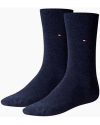 Tommy Hilfiger - 2-Pack Classic Embroidered Logo Socks, Jeans - Lyst
