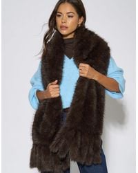 Gini London - Faux Fur Tassel Scarf - Lyst