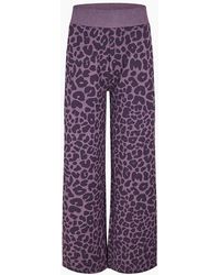 BOSS - Leopard Patterned Wide Leg Joggers - Lyst