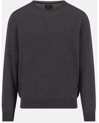 Fynch-Hatton - Merino Wool Cashmere Crewneck Knit Charcoal - Lyst