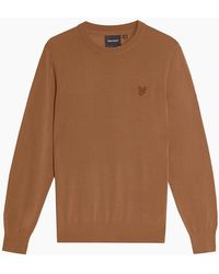 Lyle & Scott - Lyle & Scott Tonal Eagle Merino Crew Neck Jumper Nomad - Lyst
