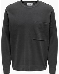 ONLY - Relaxed Fit Crew Neck Long Sleeve Sweatshirt - Lyst