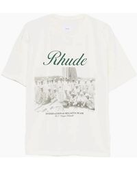 Rhude - Virgin Islands Script Printed Cotton T-Shirt - Lyst