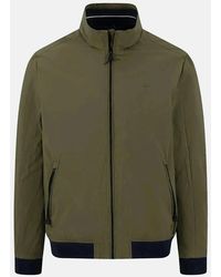 Fynch-Hatton - Stand Collar Zipped Pocket Jacket Dark Khaki - Lyst