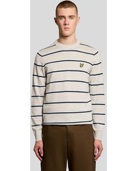 Lyle & Scott - Lyle & Scott Cotton Striped Crew Neck Jumper - Lyst