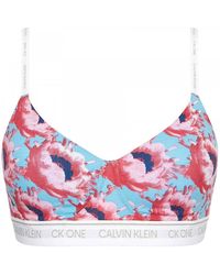 Calvin Klein - Ck One Lift Bralette, Prosper Floral Print/ Smoothie - Lyst