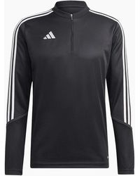 adidas - Tiro Zip Neck Band Collar Long Sleeve Sweatshirt - Lyst