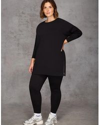 Live Unlimited London - Side Zip Longline Sweatshirt - Lyst