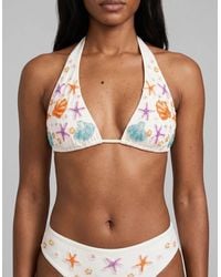 Oceanus - Scarlett Hand Embroidered Luxe Bikini Top - Lyst