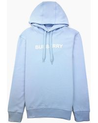 Burberry - Logo Print Cotton Hoodied Sweatshirt Pale - Lyst