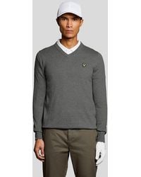 Lyle & Scott - Cotton Blend V-Neck Jumper - Lyst