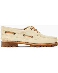 Timberland - Noreen Natural Suede Lace-Up Boat Shoes - Lyst