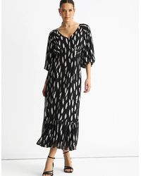Gini London - Viscose Clipped Balloon Sleeve Maxi Dress - Lyst