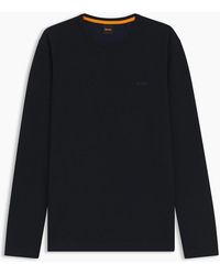 BOSS - Wordmark Crew Neck Long Sleeve Regular Fit T-Shirt - Lyst