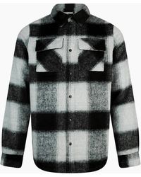 Luke 1977 - Ettrick Overshirt Charcoal Check - Lyst
