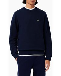 Lacoste - Sweatshirt Crew Neck Fleece Brushed Cotton Winter Jumper - Lyst