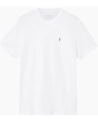 AllSaints - T Shirts Lycra Stretch Cotton Crew Neck Short Sleeve Summer Tee - Lyst