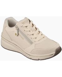 Skechers - Billion Flex Luxe Up Leather Natural Trainers - Lyst