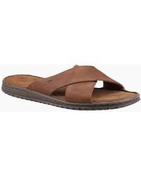 Hush Puppies - Nile Cross Over Leather Sandals - Lyst
