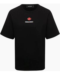 DSquared² - Pixel Leaf Logo Print Crew Neck T-Shirt - Lyst