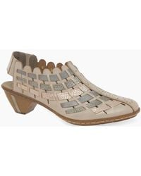 Rieker - Sina Leather Woven Heeled Shoes - Lyst