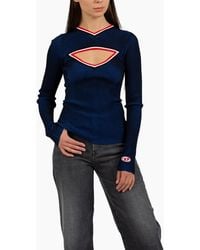 DIESEL - M-Inorca Sweatshirts Cut Out Long Sleeve Pullover Jumper Tops - Lyst