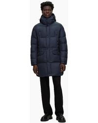 BOSS - Solid Patterned Hooded Puffer Coat - Lyst