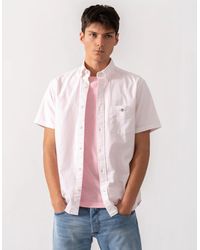 GANT - Regular Fit Classic Oxford Stripe Short Sleeve Shirt - Lyst
