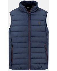 Fynch-Hatton - Stand Collar Light Weight Vest Dark - Lyst