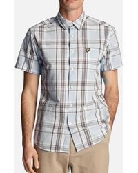 Lyle & Scott - Lyle Scott Linen Check Short Sleeve Light Shirt - Lyst
