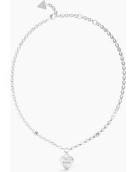 Guess - Chain Necklace With Engraved Logo - Lyst