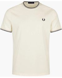 Fred Perry - Twin Tipped T-Shirt Ecru/Seagrass/Dark Airforce - Lyst